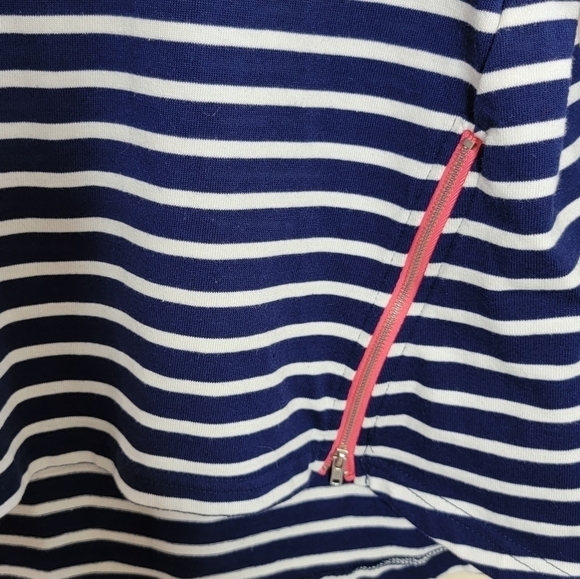 Anthropologie Lili's Closet | Navy & White Striped Top with Pink Trim - Picture 4 of 5